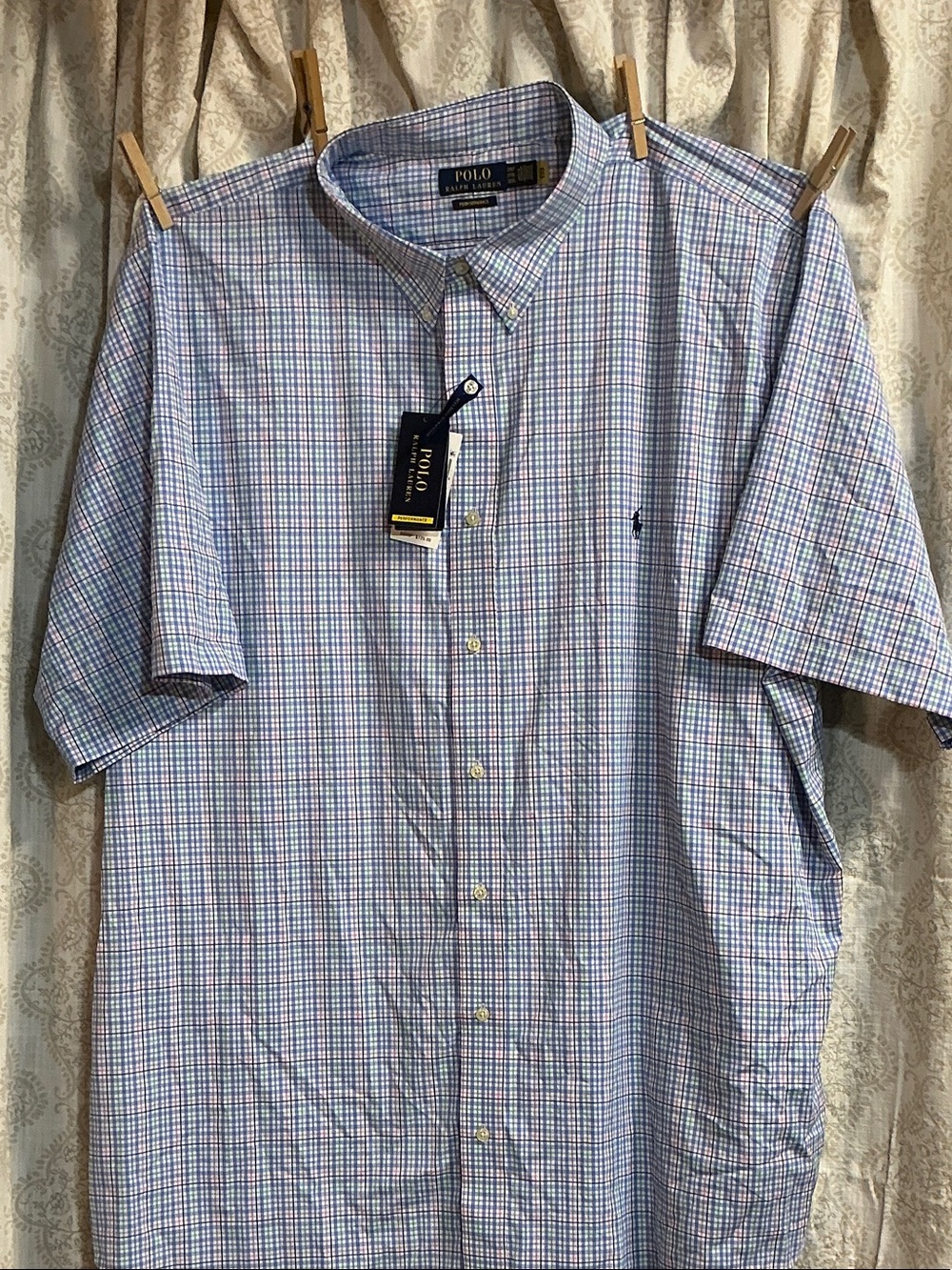 Polo by Ralph Lauren Short-Sleeve Multi-Check Button-Down Shirt - Blue/Red